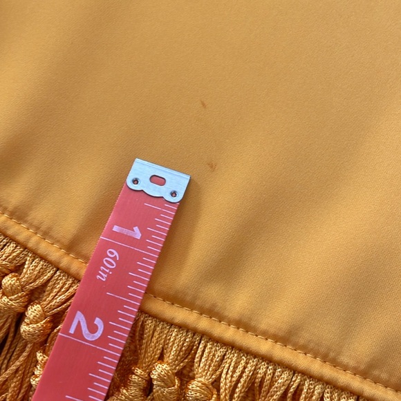 💛RACHEL ZOE gold/mustard cocktail fringe satin skirt w/left side split Size xs - Picture 5 of 15